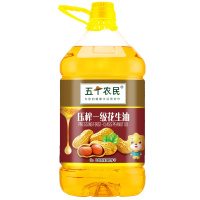 五个农民花生油[苏宁自有品牌]压榨一级花生油5L食用油 家用大桶炒菜油