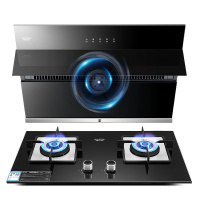 澳柯玛(AUCMA) 家用20m³侧吸式抽吸油烟机灶具套装烟灶套餐两件套905+17B触控自动开合 体感操控(天然气)