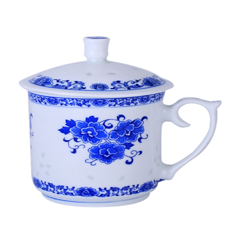 青花三件套 (茶杯 笔筒 烟灰缸)