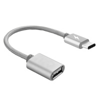 [买2送1]Type-c otg转接头连接线 连接U盘 0.15 Type-c转USB转接线-银色 ToRomax