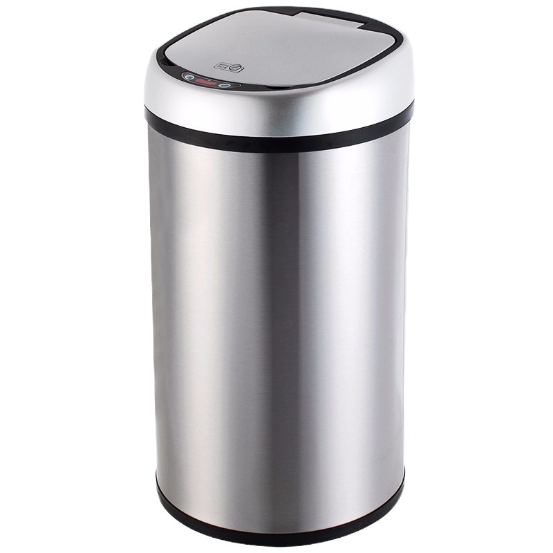 得力(deli)9559垃圾桶12L不锈钢免脚踏自动感应垃圾桶