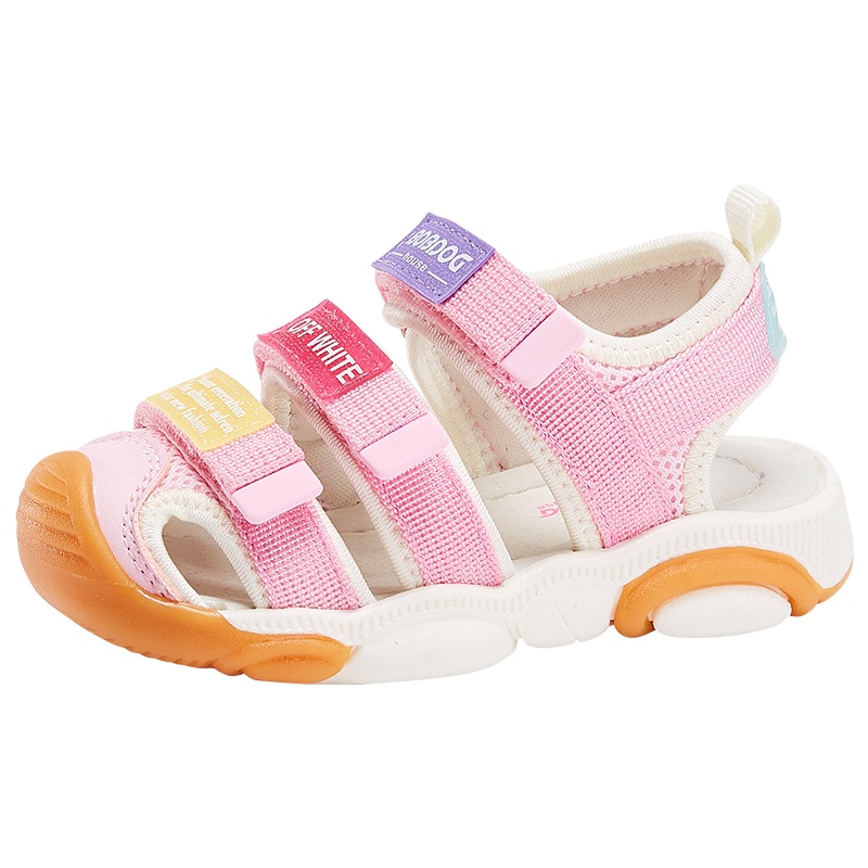 BOBDOG HOUSE巴布豆童鞋男童凉鞋2019夏季儿童软底包头女童宝宝沙滩鞋T9255