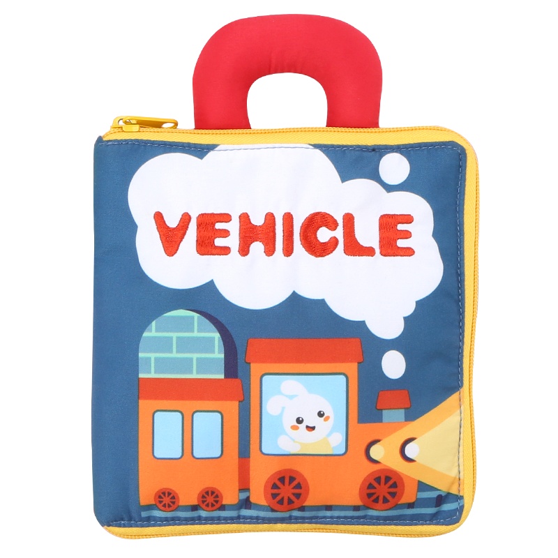 贝恩施宝宝布书早教 婴儿尾巴书籍6-12个月0-3岁儿童撕不烂布玩具 立体布书(交通款)MR03