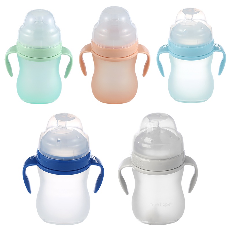 [苏宁宜品]Tree hope希望树宽口径硅胶奶瓶 天空蓝 240ML 新生儿奶瓶耐摔耐高温双回气阀防呛奶
