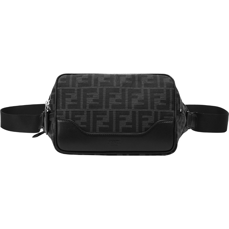 芬迪 FENDI 男士织物配皮单肩斜挎包腰包7VA526 AG0M
