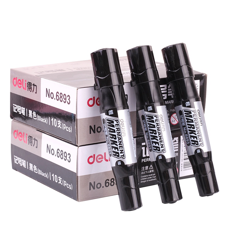 得力deli思达6893双头记号笔不掉色油性防水大头笔物流唛头笔