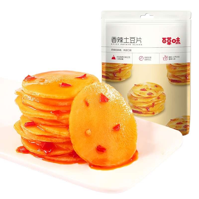 百草味 豆制品 香辣土豆片 210g 开袋即食休闲零食小包装下饭菜任选