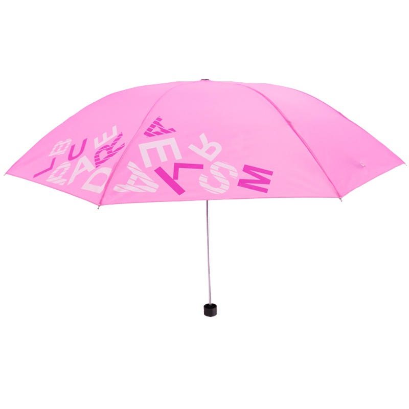 天堂伞 三折晴雨伞趣味字母商务伞 玫红