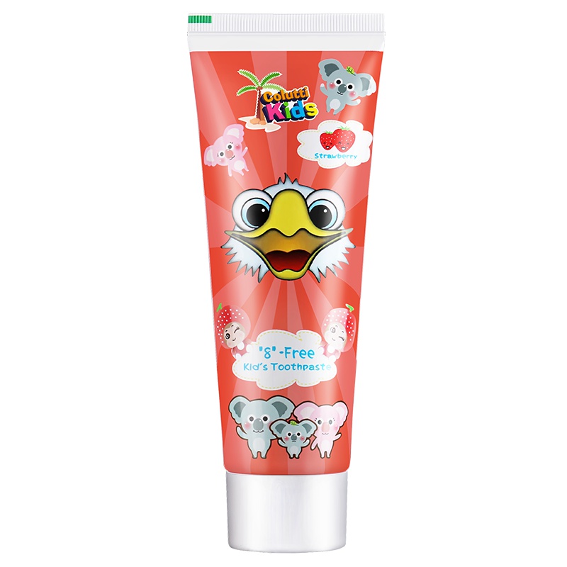 原装进口Colutti Kids德露宝母婴幼儿童牙膏(草莓味)80g 适合2-12岁母婴幼儿童使用