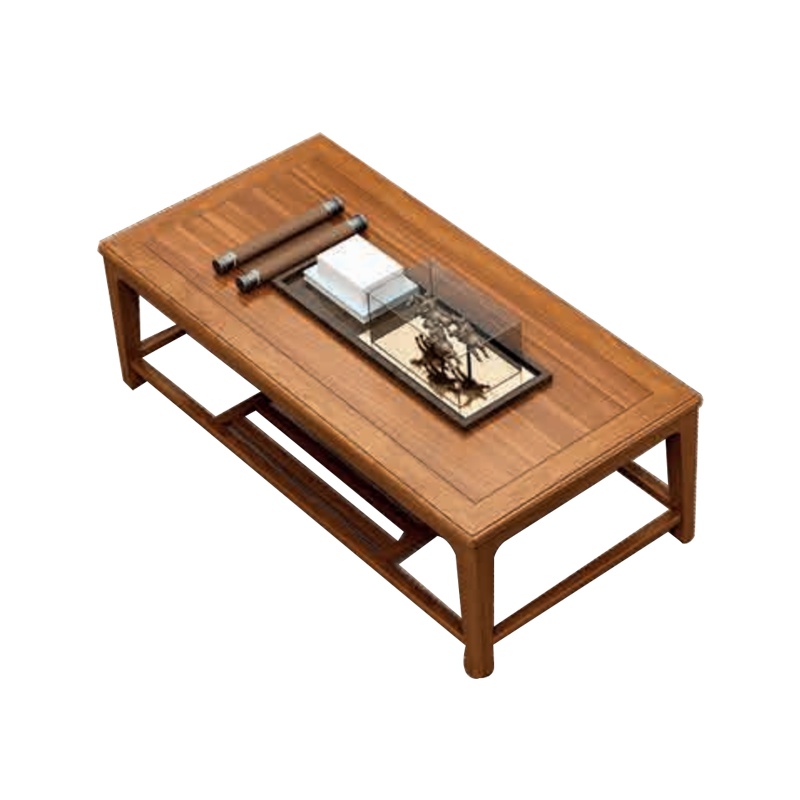 钜晟 新中式办公家具1.4米长茶几胡桃实木办公室茶几茶水台JS-GLZC-1426