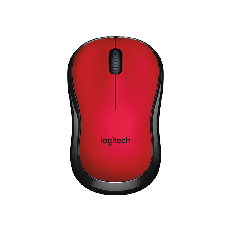 [自营官方旗舰店]罗技M220 轻音鼠标 无线鼠标 办公鼠标 对称鼠标 带无线微型接收器 红黑色