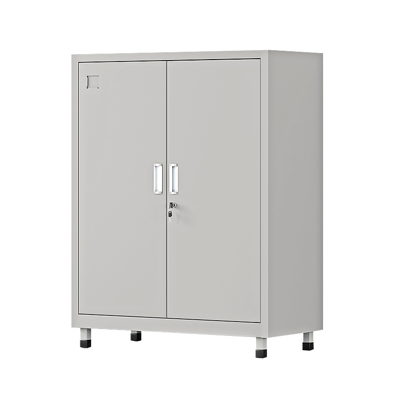 永格工具柜重型车间双开门式五金柜铁皮储物柜多功能器材柜矮柜灰色加厚款工具柜