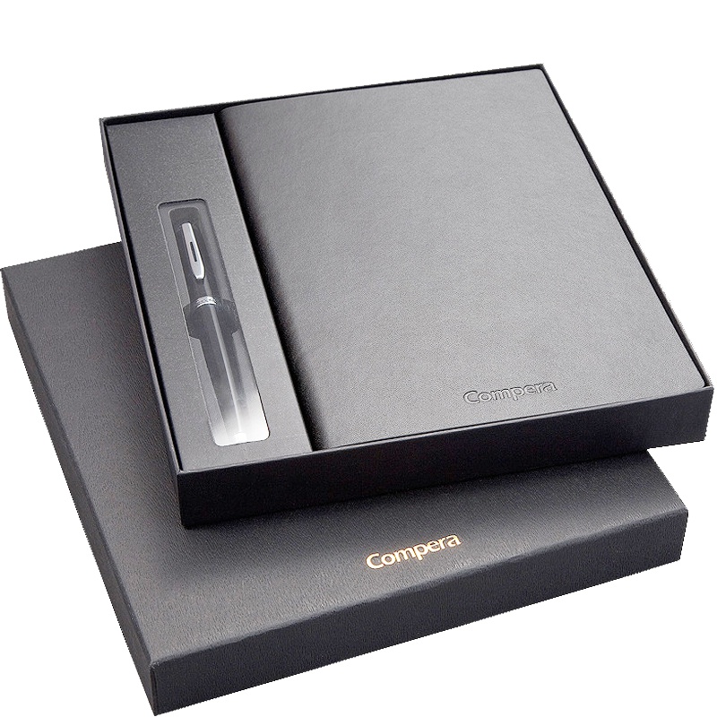 齐心(COMIX)C8301 A5皮面本商务记事本套装(会议皮面本+1支钢笔+6支墨囊)办公用品 笔记本/记事本