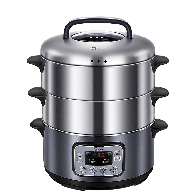 美的(Midea) 电蒸锅 MZ-ZG28Power501 智能预约 三层大容量 多功能锅微电脑智能控制 一键火锅模式
