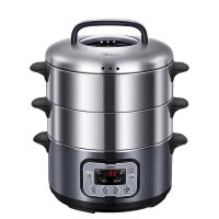 美的(Midea) 电蒸锅 MZ-ZG28Power501 智能预约 三层大容量 多功能锅微电脑智能控制 一键火锅模式