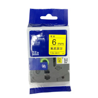 兄弟(brother)原装标签色带TZe-Z611 黄底黑字6mm