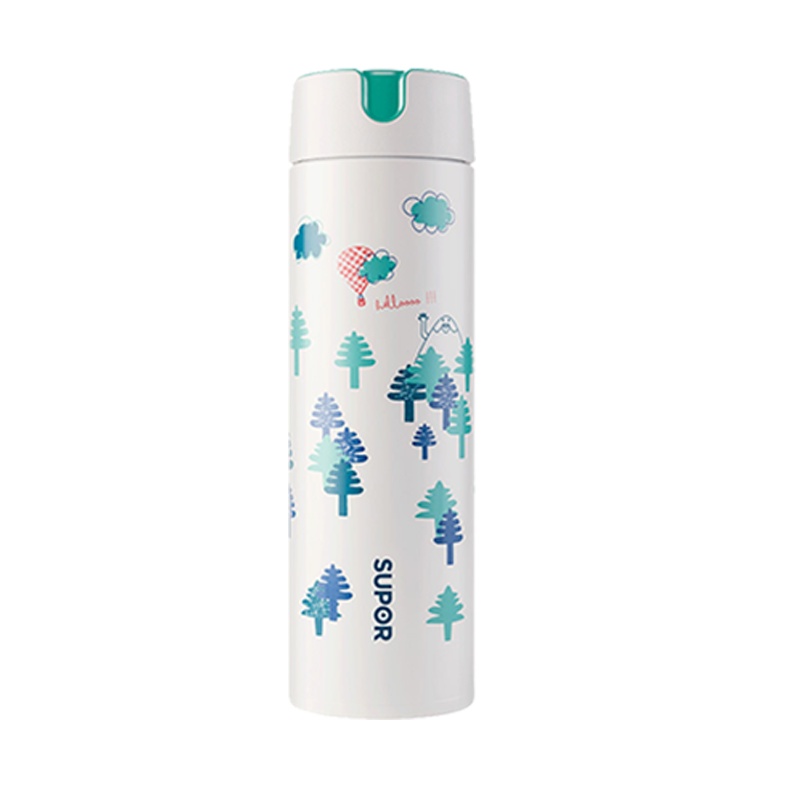 苏泊尔(SUPOR)HEY系列保温杯男女士ins风大容量学生水杯韩版清新简约便携不锈钢杯子真空杯KC48CS10元气山丘