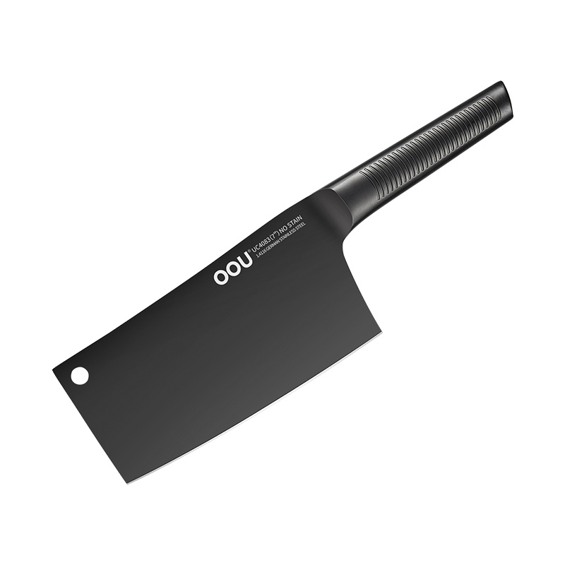 OOU!黑鲨斩骨刀家用厨房切菜刀骨头刀剁骨刀加厚德国进口 不锈钢 耐磨抗氧化