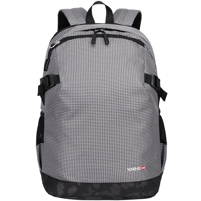 第九城（V.NINE） 双肩包男士休闲商务笔记本电脑包15.6英寸大容量多隔层条纹迷彩学生书包