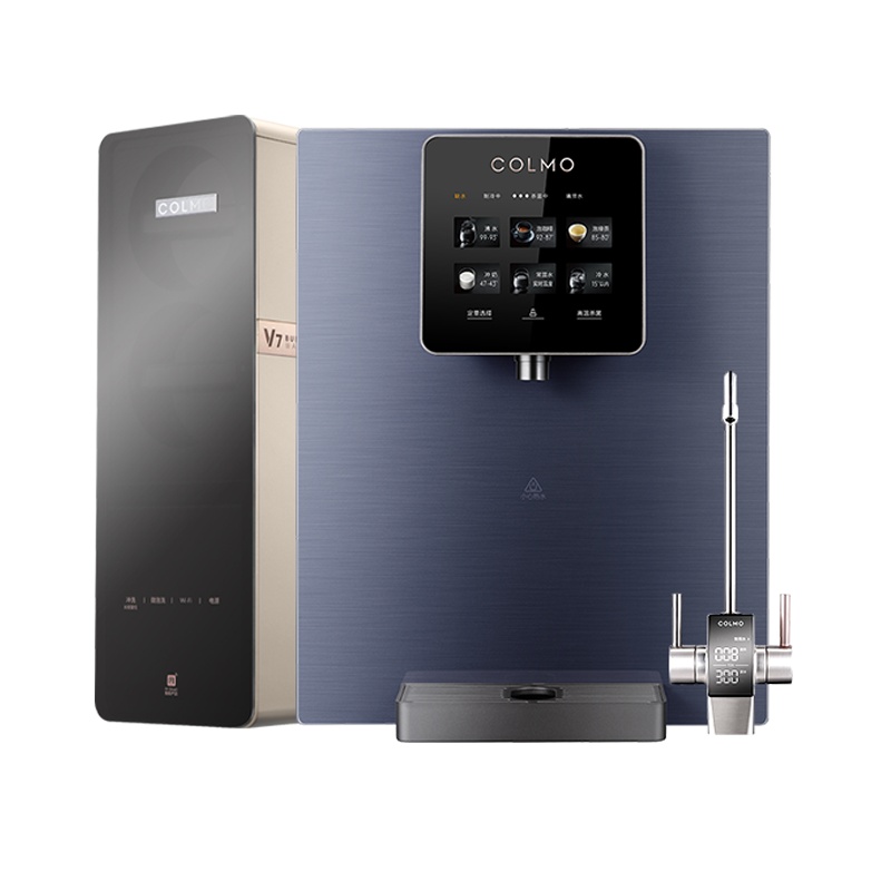 COLMO 净水器套装 冷热直饮 700G大通量 RO反渗透滤芯 微气泡智显龙头 纯水机V7+DA01