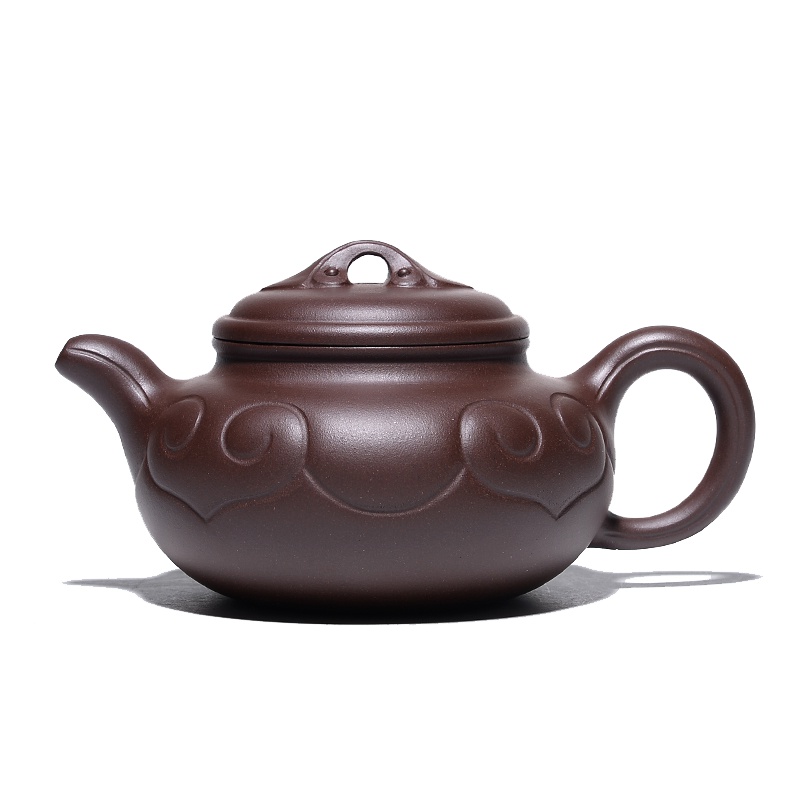 子冶320cc仿古如意原矿老紫泥宜兴紫砂壶名家纯手工正品套组茶具