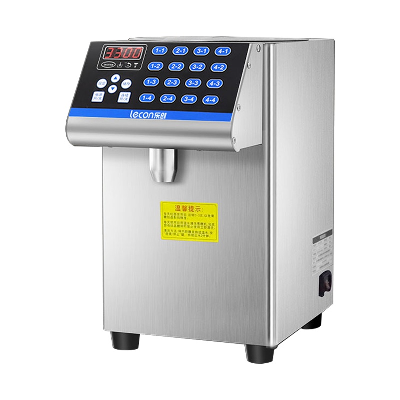 乐创(lecon)果糖机 LC-GT117A 商用果糖机 奶茶店专用小型台式 全自动16格定量机 奶茶店设备 银色