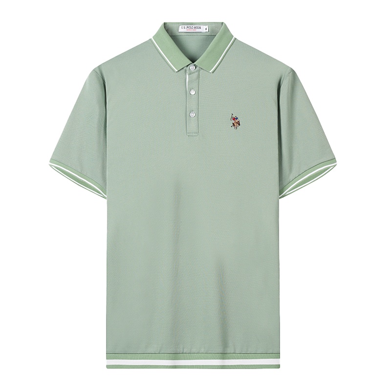 USPOLO ASSN 夏季新款男士polo衫休闲翻领短袖宽松休闲轻商务上衣