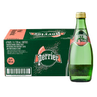 巴黎水(Perrier) 西柚味 天然含气矿泉水 330ml*24瓶 法国进口