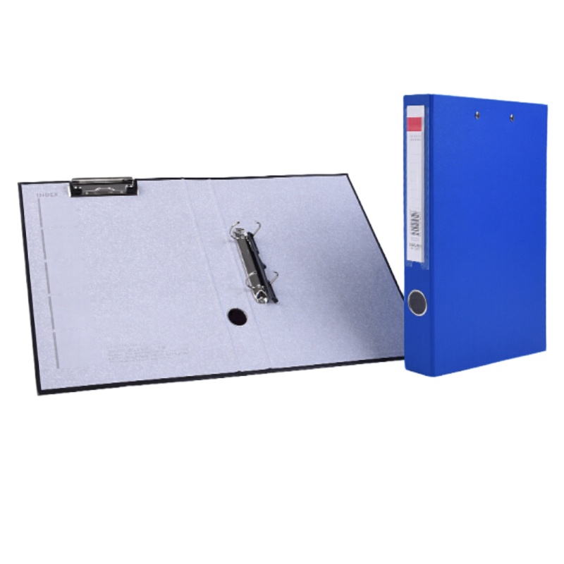 得力 办公用品 两孔快劳夹 打孔三孔文件夹 活页孔夹 硬纸板夹 蓝色 5457