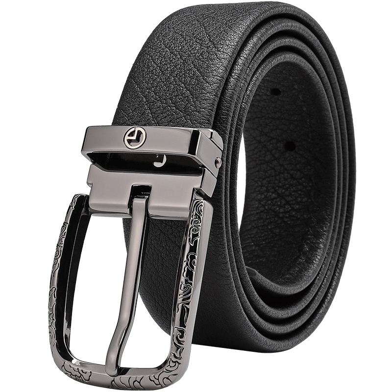 金利来(GOLDLION)男头层牛皮裤带青年针扣时尚个性休闲皮带