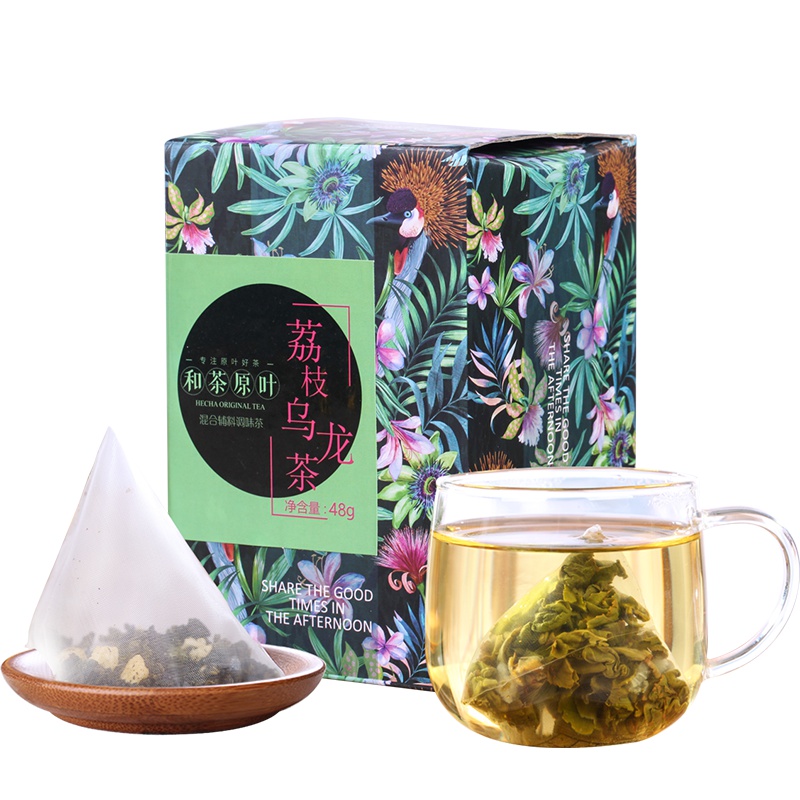 和茶原叶 茶叶 花果茶 荔枝乌龙茶 调味茶 三角袋泡茶包 48g