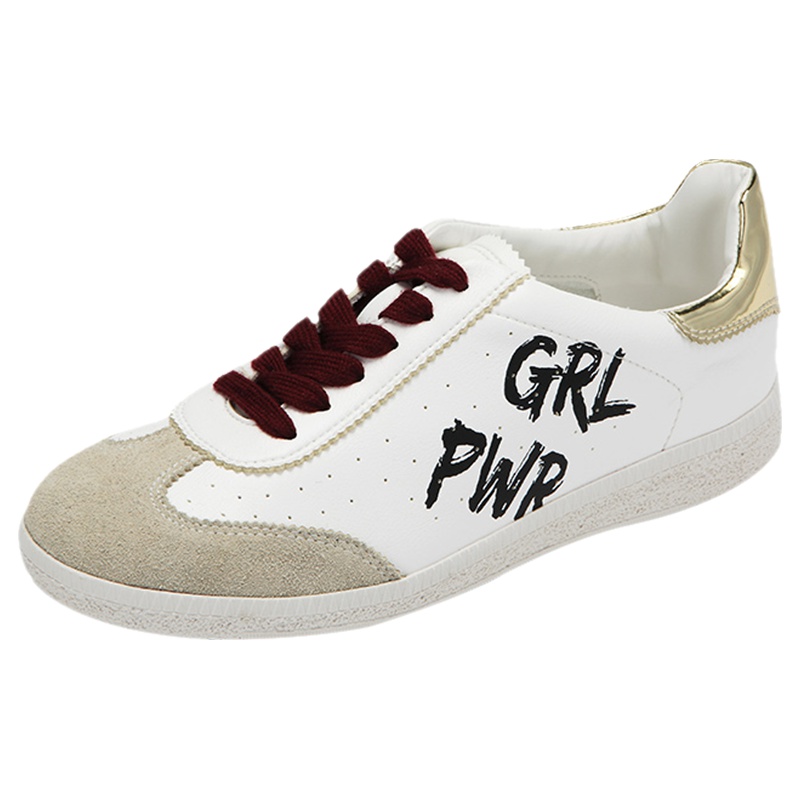 达芙妮新款系带涂鸦系带单鞋