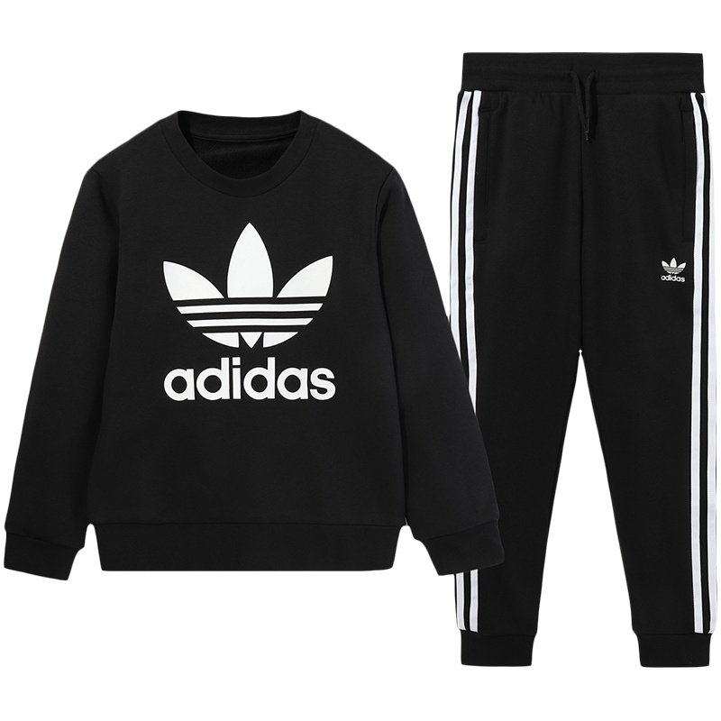 adidas阿迪达斯三叶草男童装运动服休闲服套装4-10岁小童ED7728