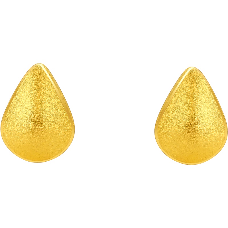 周大生 黄金3D硬金 耳饰 送女友