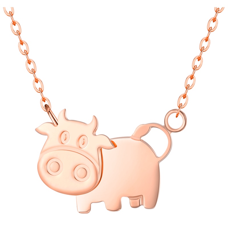 佰色传情(BRIR)轻奢时尚18k小金牛项链女属牛年本命年生肖吊坠新年礼物韩版瑞丽百搭Au750项链送女友送闺蜜礼物说