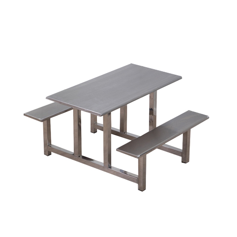 臻远不锈钢连体桌椅组合加固加厚款