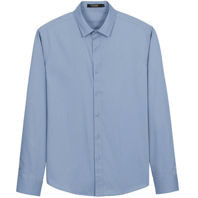 千纸鹤男士长袖衫衣春款青年商务休闲天丝纯色弹力衬衫男潮10312