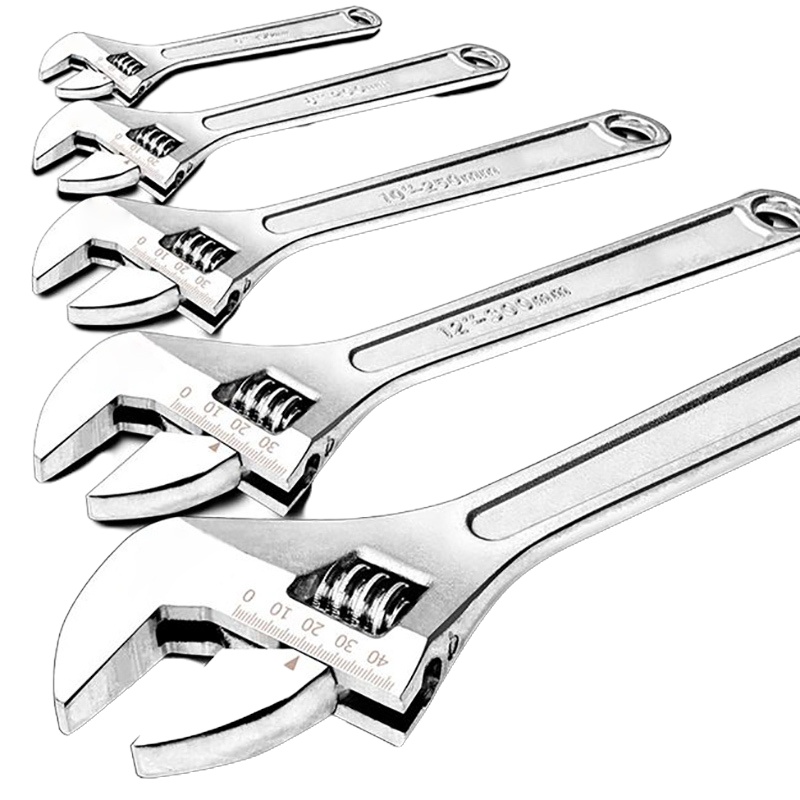 多功能光柄开口活络扳手 10寸