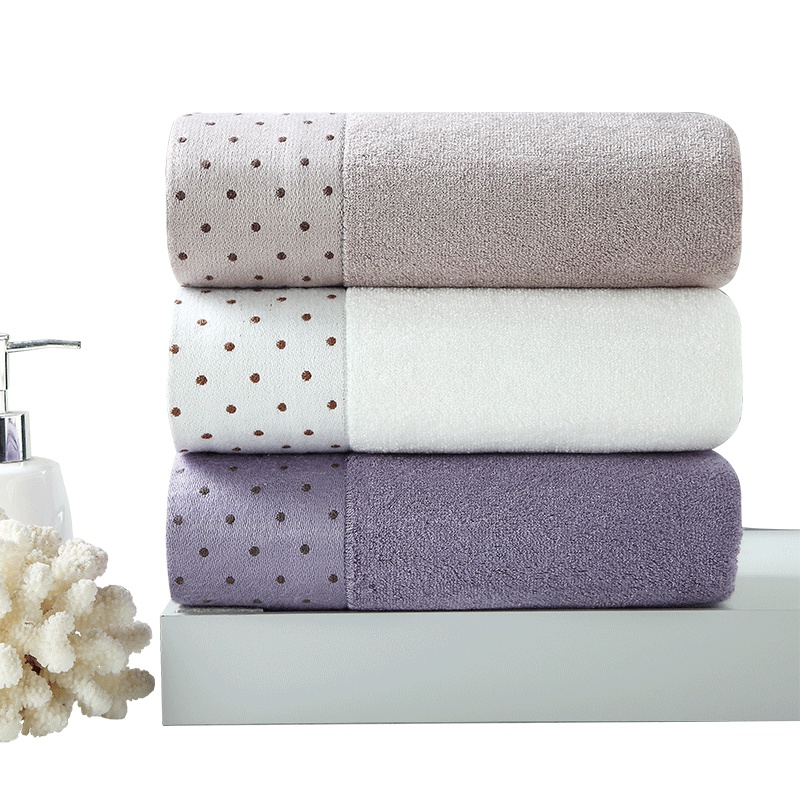 竹之锦 毛巾套装 竹纤维高档精梳大毛巾3条装 柔软吸水加厚面巾 干发洗脸巾 34×73cm 130g/条*3