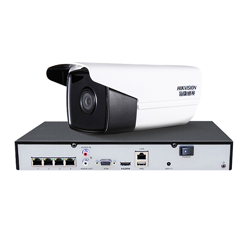 海康威视摄像头 监控设备套装 500万星光级套装30米星光夜视手机监控 POE供电3T56WD-I3套装