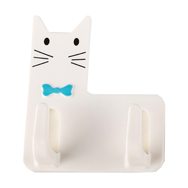 茶花(CHAHUA)挂钩粘胶门后厨房浴室创意免钉小钩子衣墙壁无痕承重粘钩[帅气猫一板2个]颜色随机