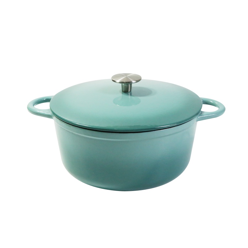 易鍋美食「韵」系列烟雨绿珐琅炖锅24cm 内外珐琅包裹抵挡腐蚀生锈 纯净铁矿石原料 食品接触级釉料