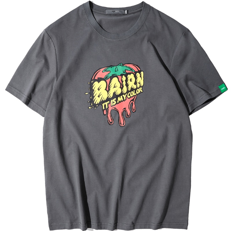 黑鲸区区小柿印花短袖T恤男2019夏季短t男CNTBJ29479A