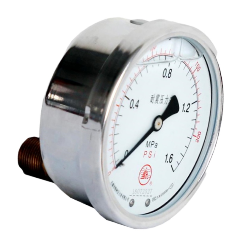 雪浪牌 轴向耐震压力表 YN 100Z精度1.5级/表盘直径100mm 0-40MPa/螺纹M20*1.5