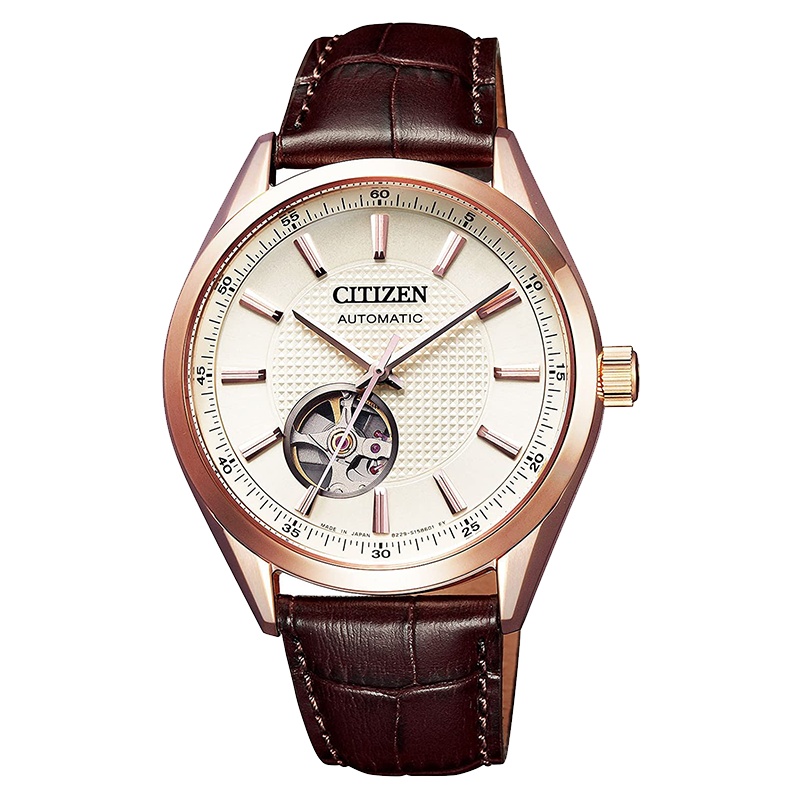 NH9110-14A西铁城自动机械表男士蓝宝石镜面真皮腕表