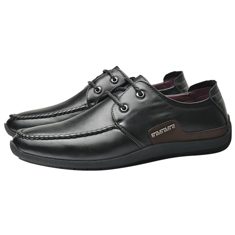 英伦牛皮手工缝制柔软舒适轻便系带时尚潮流男休闲鞋单鞋男