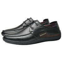 英伦牛皮手工缝制柔软舒适轻便系带时尚潮流男休闲鞋单鞋男