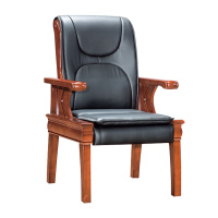 东港家具 SH-246 橡胶木椅 办公家具 办公椅 皮艺老板椅 实木四脚椅 电脑椅会议椅 皮料色彩可定制