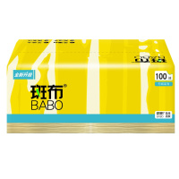 斑布抽纸100抽本色竹浆印花班布面巾餐巾卫生纸巾手擦纸巾抽家庭装整箱 4包/竹简BTR100D