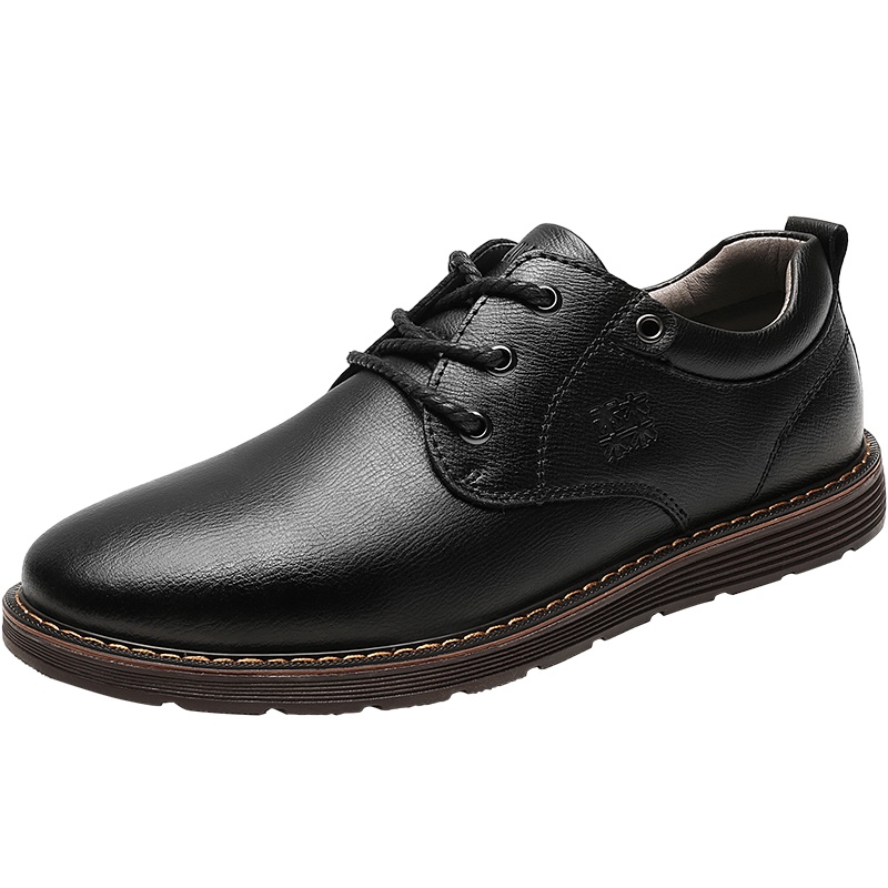 木林森旗舰店新款男士潮鞋韩版百搭皮鞋真皮爸爸商务网红休闲男鞋